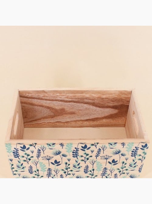 Set de 3 caisses fleuris en bois - Kiabi