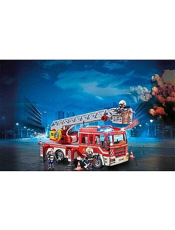 Set de 3 : caserne de pompiers + camion à échelle + véhicule de secours