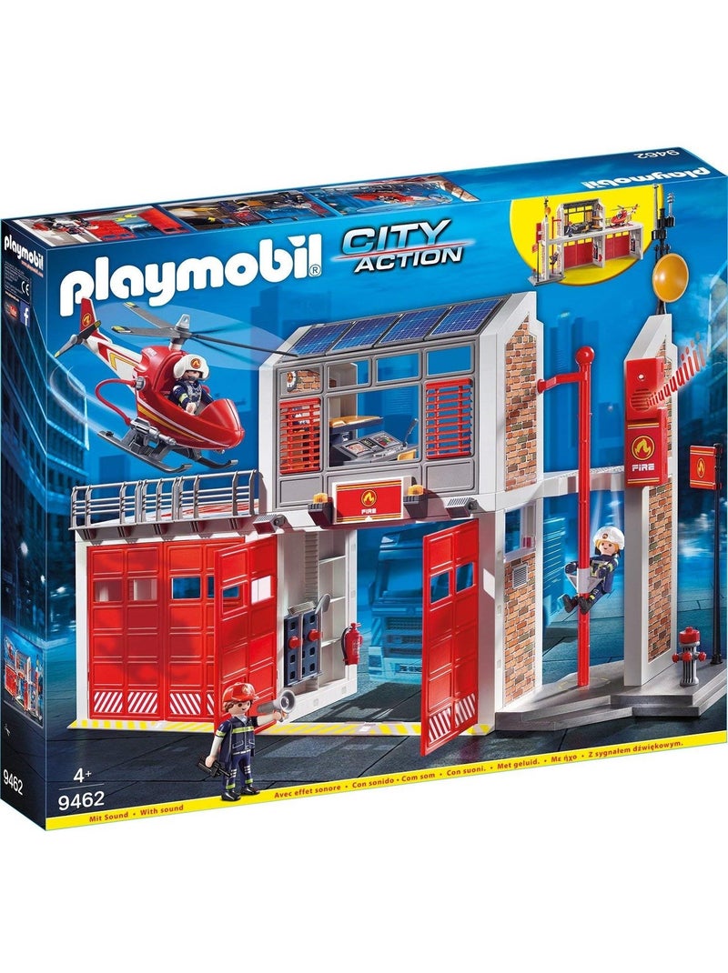 Set de 3 : caserne de pompiers + camion à échelle + véhicule de secours N/A - Kiabi