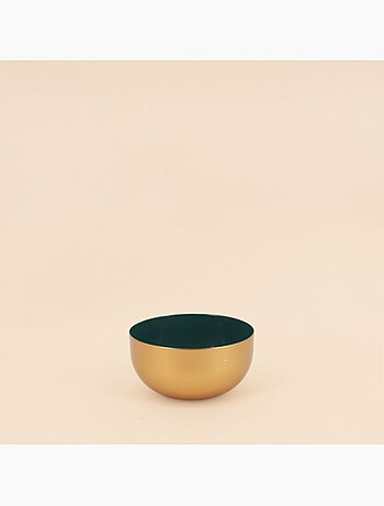 Set de 3 coupes dorées intérieur vert