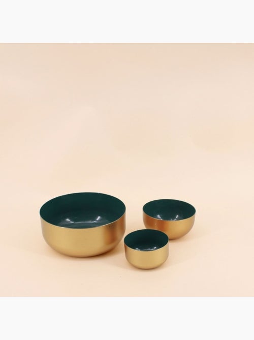 Set de 3 coupes dorées intérieur vert - Kiabi