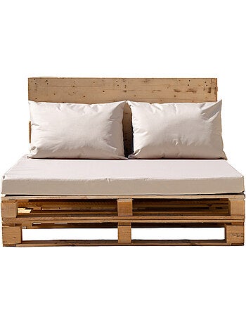 Set de 3 coussins palette extérieur imperméable et déhoussable MINORQUE