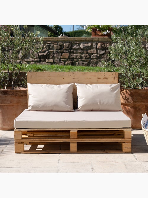 Set de 3 coussins palette extérieur  imperméable et déhoussable MINORQUE - Kiabi