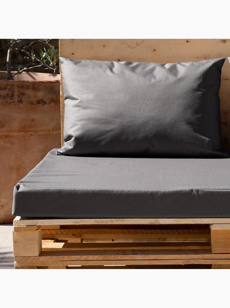 Set de 3 coussins palette extérieur  imperméable et déhoussable MINORQUE gris anthracite - Kiabi
