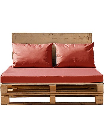 Set de 3 coussins palette extérieur imperméable et déhoussable MINORQUE