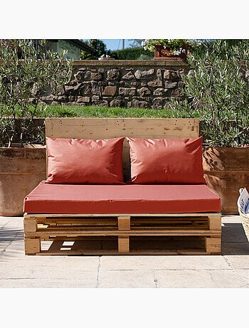 Set de 3 coussins palette extérieur imperméable et déhoussable MINORQUE