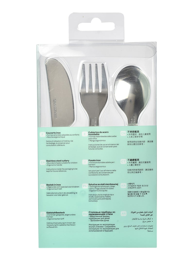 Set de 3 couverts bébé airy green Bleu - Kiabi