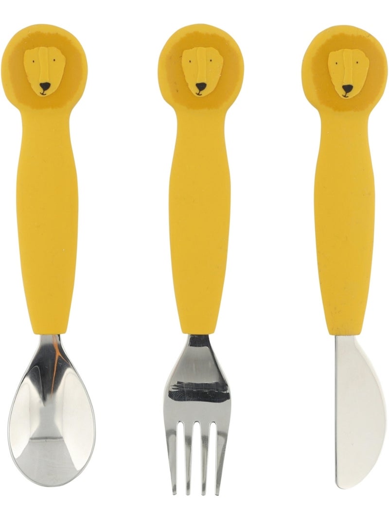 Set de 3 couverts en silicone Mr. Lion Jaune - Kiabi