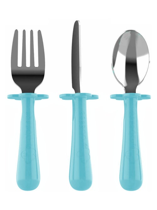 Set de 3 couverts inox ergonomiques - Kiabi