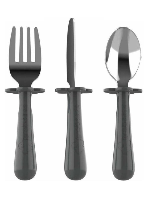 Set de 3 couverts inox ergonomiques - Kiabi