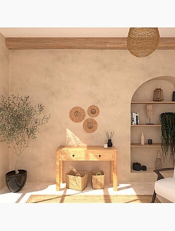 Set de 3 décorations murales en raphia VELINA