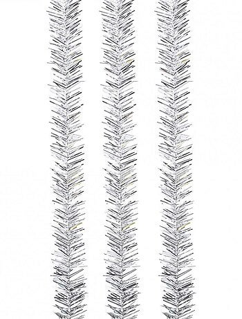 Set de 3 guirlandes 1 pli argent 2 m