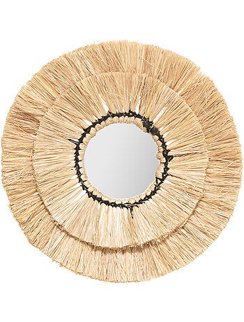 Set de 3 miroirs en raphia ALBA