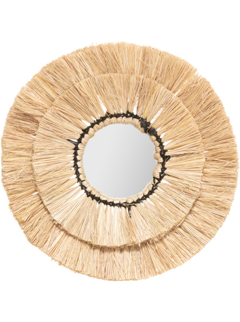 Set de 3 miroirs en raphia ALBA Beige - Kiabi