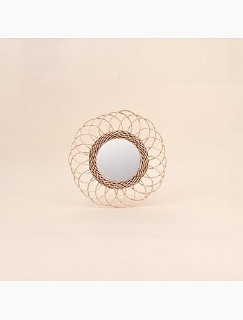 Set de 3 miroirs en rotin 30cm