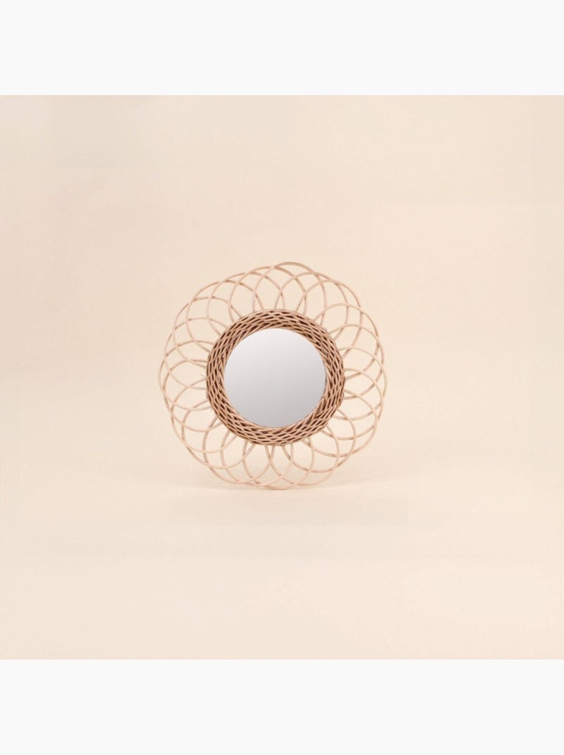 Set de 3 miroirs en rotin 30cm Beige - Kiabi