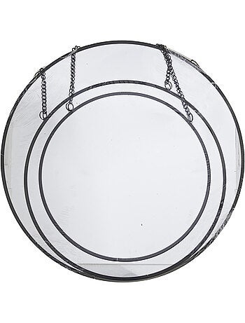 Lot de 3 miroirs ronds à suspendre en métal LENY