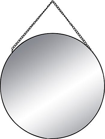 Lot de 3 miroirs ronds à suspendre en métal LENY