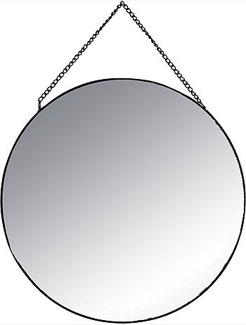 Lot de 3 miroirs ronds à suspendre en métal LENY