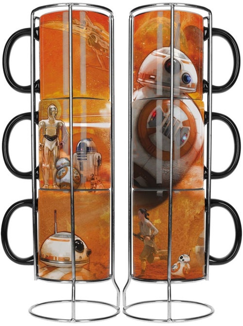 Set de 3 mugs empilables avec support métal Star wars – 325 ml x 3 - Kiabi