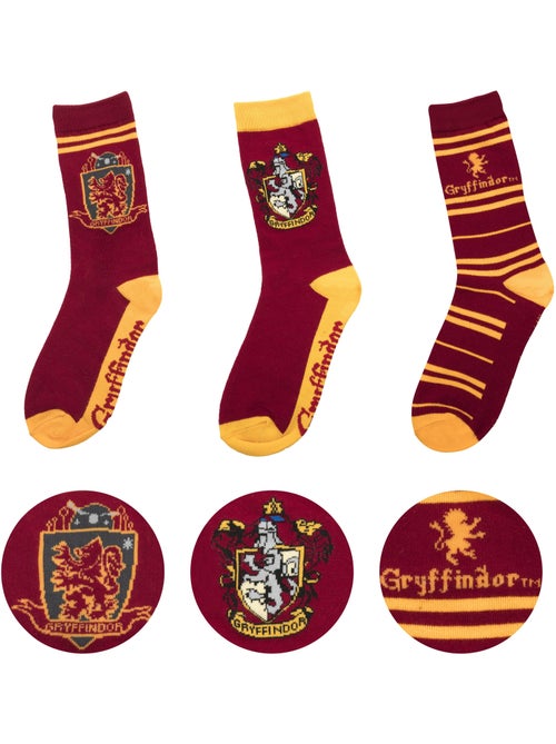 Set de 3 paires de chaussettes gryffondor - harry potter - Kiabi