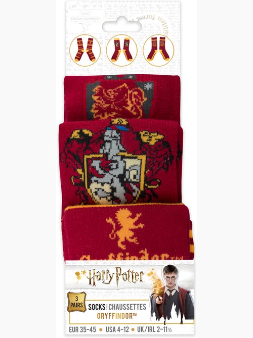Set de 3 paires de chaussettes gryffondor - harry potter - Kiabi