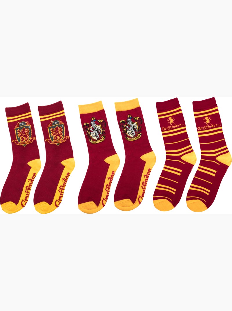 Set de 3 paires de chaussettes gryffondor - harry potter Rouge - Kiabi