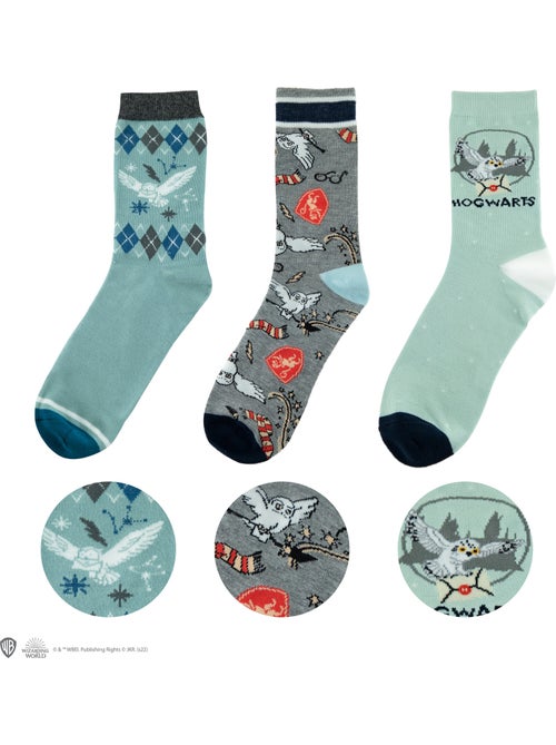 Set de 3 paires de chaussettes hedwige - harry potter - Kiabi