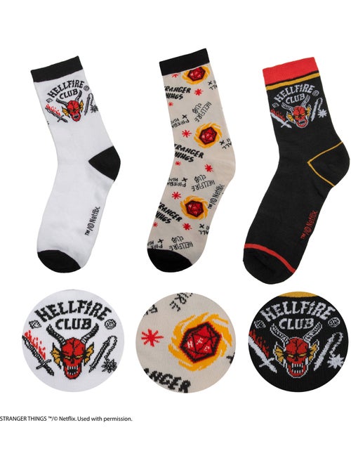 Set de 3 paires de chaussettes hellfire club - stranger things - Kiabi