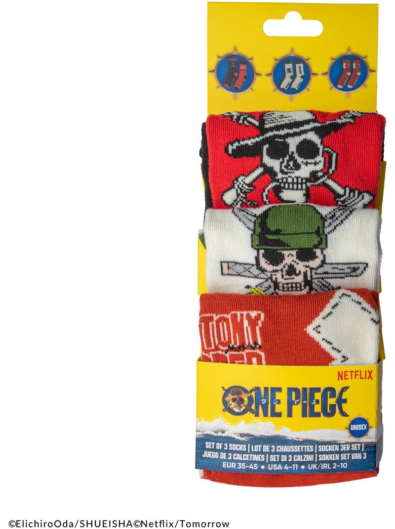 Set de 3 paires de chaussettes one piece - one piece Multicolore - Kiabi