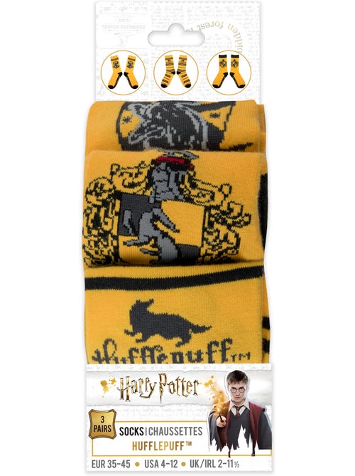 Set de 3 paires de chaussettes poufsouffle - harry potter - Kiabi