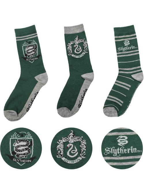 Set de 3 paires de chaussettes serpentard - harry potter - Kiabi