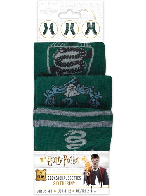 Set de 3 paires de chaussettes serpentard - harry potter - Kiabi