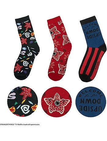 Set de 3 paires de chaussettes stranger things - stranger things