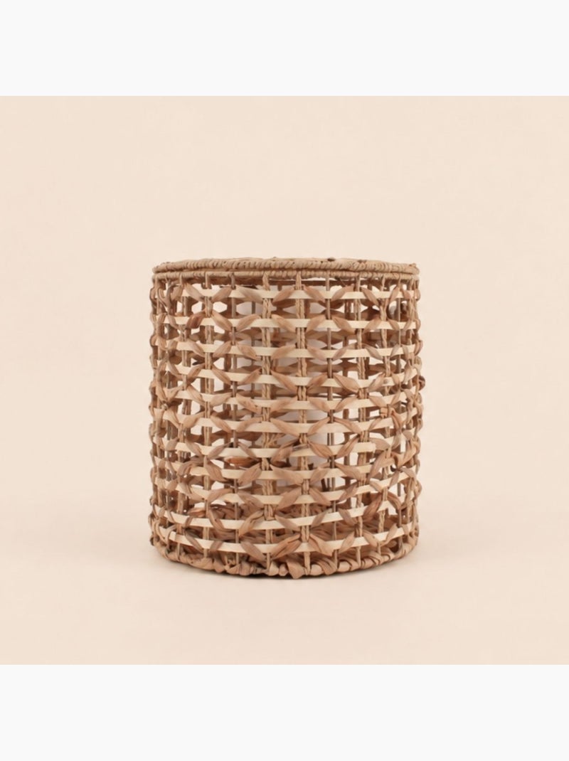 Set de 3 paniers à couvercle en jacinthe d'eau tressée Beige - Kiabi