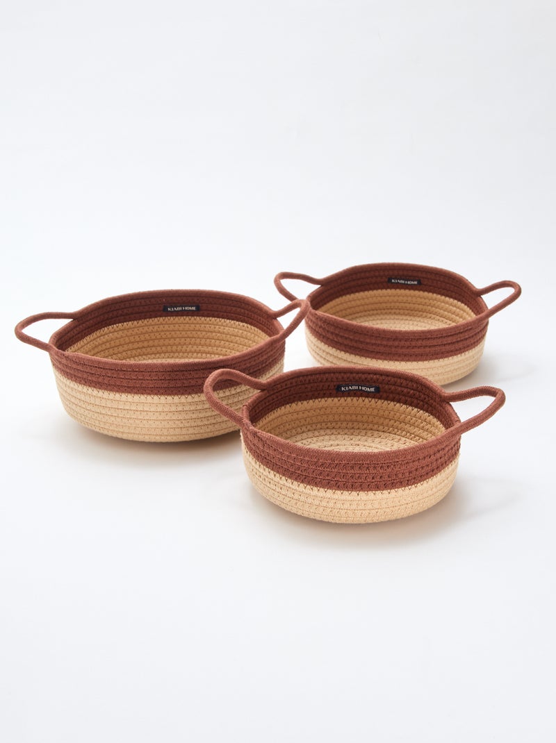Set de 3 paniers avec corde Marron - Kiabi