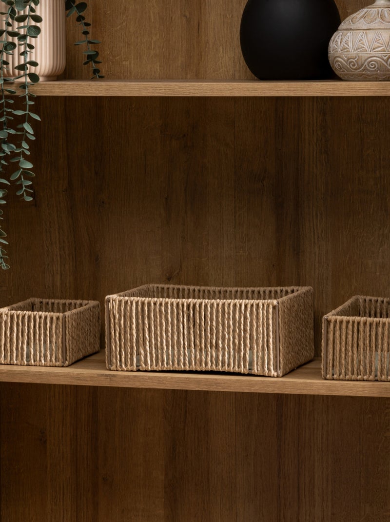 Set de 3 paniers rectangles Marron clair - Kiabi