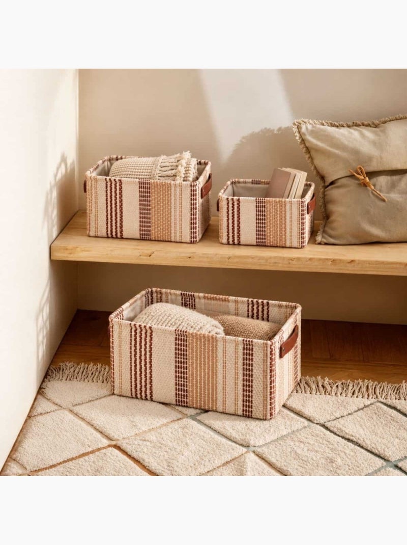 Set de 3 paniers rectangulaire en corde de papier Beige - Kiabi
