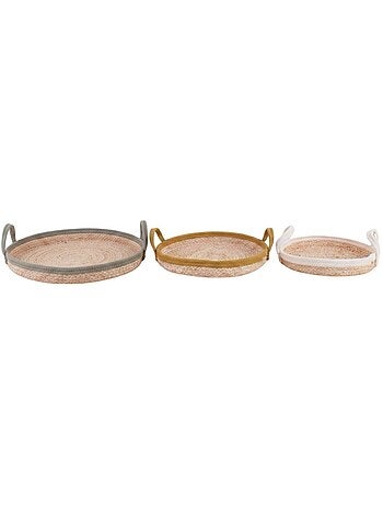 Set de 3 paniers ronds en corde 30, 35, 40cm