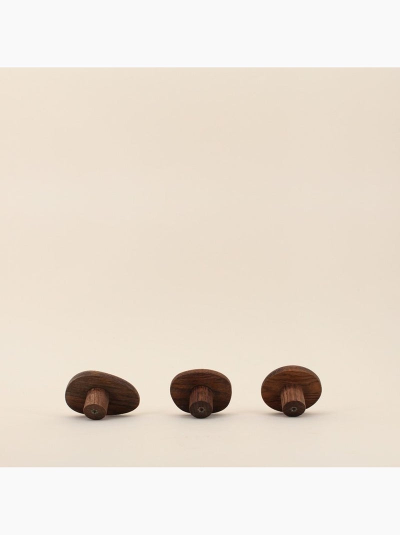 Set de 3 patères galet en bois Marron - Kiabi