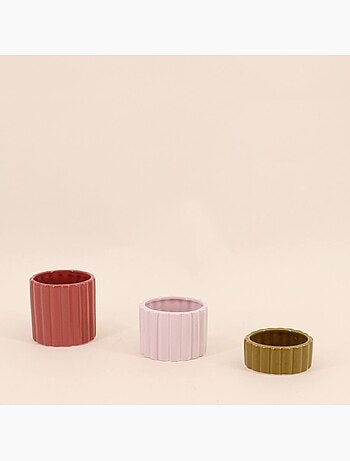 Set de 3 photophores en céramique