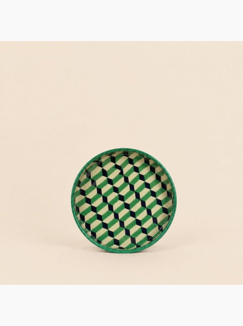 Set de 3 plateaux en métal laqué seventies vert Vert - Kiabi