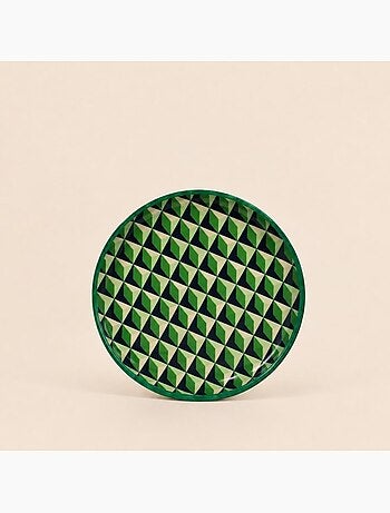 Set de 3 plateaux en métal laqué vert