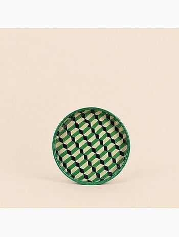 Set de 3 plateaux en métal laqué vert