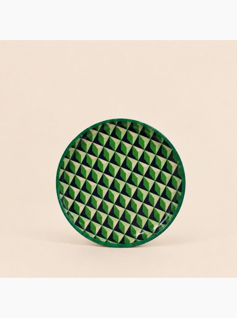 Set de 3 plateaux en métal laqué vert Vert - Kiabi
