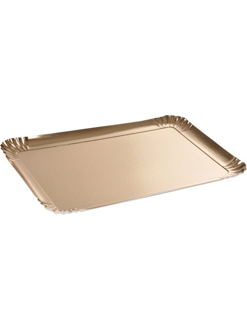 Set de 3 plateaux rectangulaires dorés - Kiabi