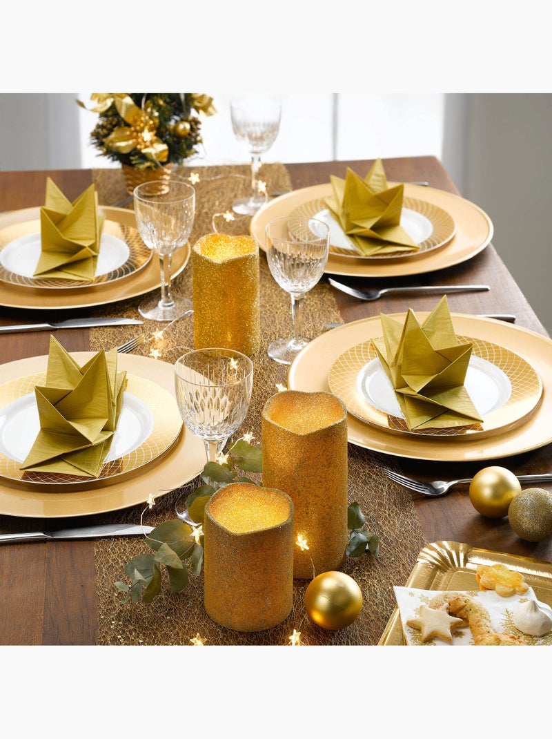 Set de 3 plateaux rectangulaires dorés Multicolore - Kiabi