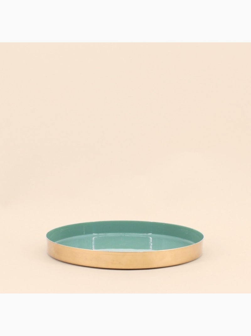 Set de 3 plateaux ronds colorés Vert - Kiabi