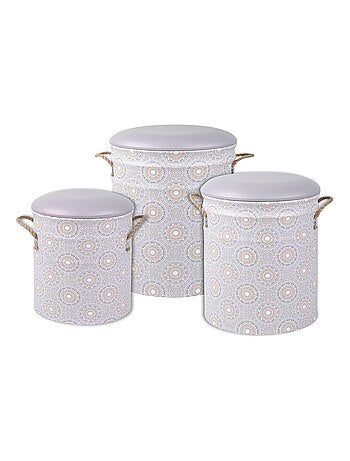 Set de 3 Poufs TAIPEI avec rangement - Gigogne