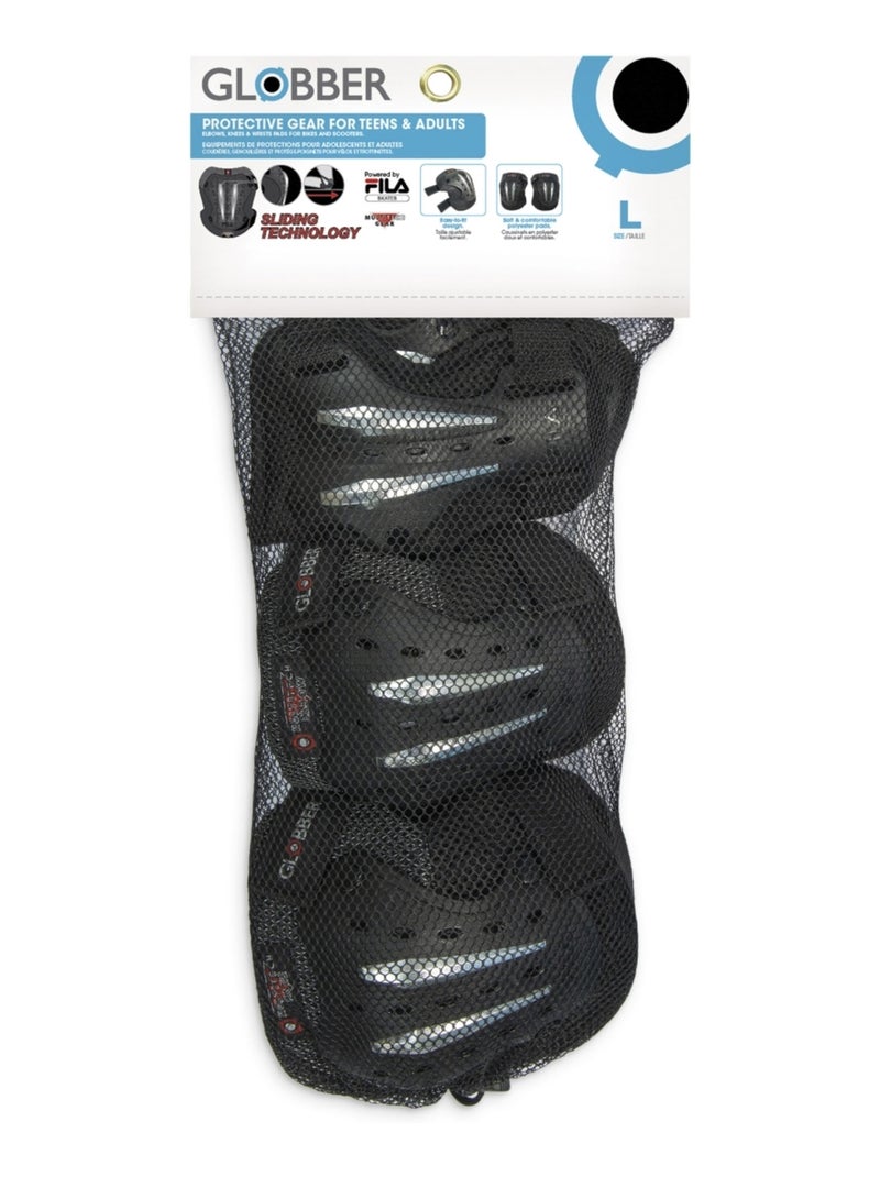 Set de 3 protections ADULTE Noir - Kiabi